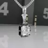 5.6ct Asscher Cut Two Tone Pendant Necklace