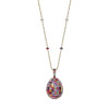 30ctw Invisibly-set Multicolor Sapphire Egg Pendant Necklace