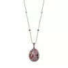 30ctw Invisibly-set Multicolor Sapphire Egg Pendant Necklace