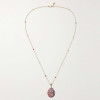 30ctw Invisibly-set Multicolor Sapphire Egg Pendant Necklace