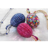 30ctw Invisibly-set Multicolor Sapphire Egg Pendant Necklace
