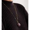 30ctw Invisibly-set Multicolor Sapphire Egg Pendant Necklace