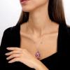 30ctw Invisibly-set Multicolor Sapphire Egg Pendant Necklace