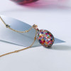30ctw Invisibly-set Multicolor Sapphire Egg Pendant Necklace