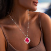 20ct Oval Cut Pinkish Red Ruby Vintage Pendant Necklace