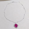 20ct Oval Cut Pinkish Red Ruby Vintage Pendant Necklace