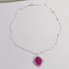 20ct Oval Cut Pinkish Red Ruby Vintage Pendant Necklace