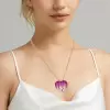 3ctw Ruby and Pink Sapphire Paved Heart Pendant Necklace