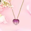 3ctw Ruby and Pink Sapphire Paved Heart Pendant Necklace