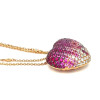 3ctw Ruby and Pink Sapphire Paved Heart Pendant Necklace