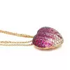 3ctw Ruby and Pink Sapphire Paved Heart Pendant Necklace