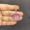 3ctw Ruby and Pink Sapphire Paved Heart Pendant Necklace