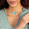 11ct Halo Cushion Cut Blue Paraiba Torque Necklace
