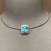 11ct Halo Cushion Cut Blue Paraiba Torque Necklace