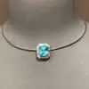 11ct Halo Cushion Cut Blue Paraiba Torque Necklace