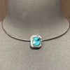 11ct Halo Cushion Cut Blue Paraiba Torque Necklace