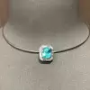 11ct Halo Cushion Cut Blue Paraiba Torque Necklace