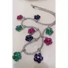 16ctw Multicolor Sapphire Flower Pendant Statement Necklace