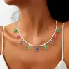 16ctw Multicolor Sapphire Flower Pendant Statement Necklace