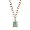 25ct Huge Emerald Cut Aquamarine Link Chain Necklace
