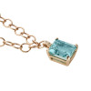 25ct Huge Emerald Cut Aquamarine Link Chain Necklace