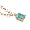 25ct Huge Emerald Cut Aquamarine Link Chain Necklace