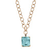 25ct Huge Emerald Cut Aquamarine Link Chain Necklace