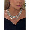 60ctw Marquise and Emerald Cut Three-layer Statement Necklace