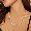 35ctw Oval Cut Multicolor Sapphire Double-layer Rainbow Necklace