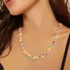 35ctw Oval Cut Multicolor Sapphire Double-layer Rainbow Necklace