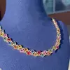 35ctw Oval Cut Multicolor Sapphire Double-layer Rainbow Necklace