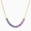 12ctw Multicolor Sapphire Paved Bead Necklace