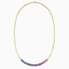 12ctw Multicolor Sapphire Paved Bead Necklace