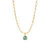 21ctw Round Cut Multicolor Removable Pendant Paperclip Necklace