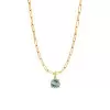 21ctw Round Cut Multicolor Removable Pendant Paperclip Necklace