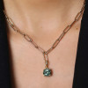 21ctw Round Cut Multicolor Removable Pendant Paperclip Necklace