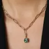 21ctw Round Cut Multicolor Removable Pendant Paperclip Necklace