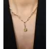 21ctw Round Cut Multicolor Removable Pendant Paperclip Necklace
