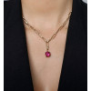21ctw Round Cut Multicolor Removable Pendant Paperclip Necklace