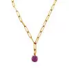 21ctw Round Cut Multicolor Removable Pendant Paperclip Necklace