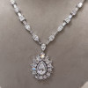 50ctw Pear Cut Vinatge Halo Statement Necklace