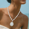 50ctw Pear Cut Vinatge Halo Statement Necklace