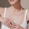 50ctw Pear Cut Vinatge Halo Statement Necklace