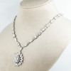 50ctw Pear Cut Vinatge Halo Statement Necklace