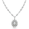 50ctw Pear Cut Vinatge Halo Statement Necklace