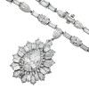 50ctw Pear Cut Vinatge Halo Statement Necklace
