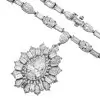 50ctw Pear Cut Vinatge Halo Statement Necklace