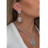 50ctw Pear Cut Vinatge Halo Statement Necklace