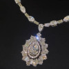 50ctw Pear Cut Vinatge Halo Statement Necklace