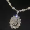 50ctw Pear Cut Vinatge Halo Statement Necklace
